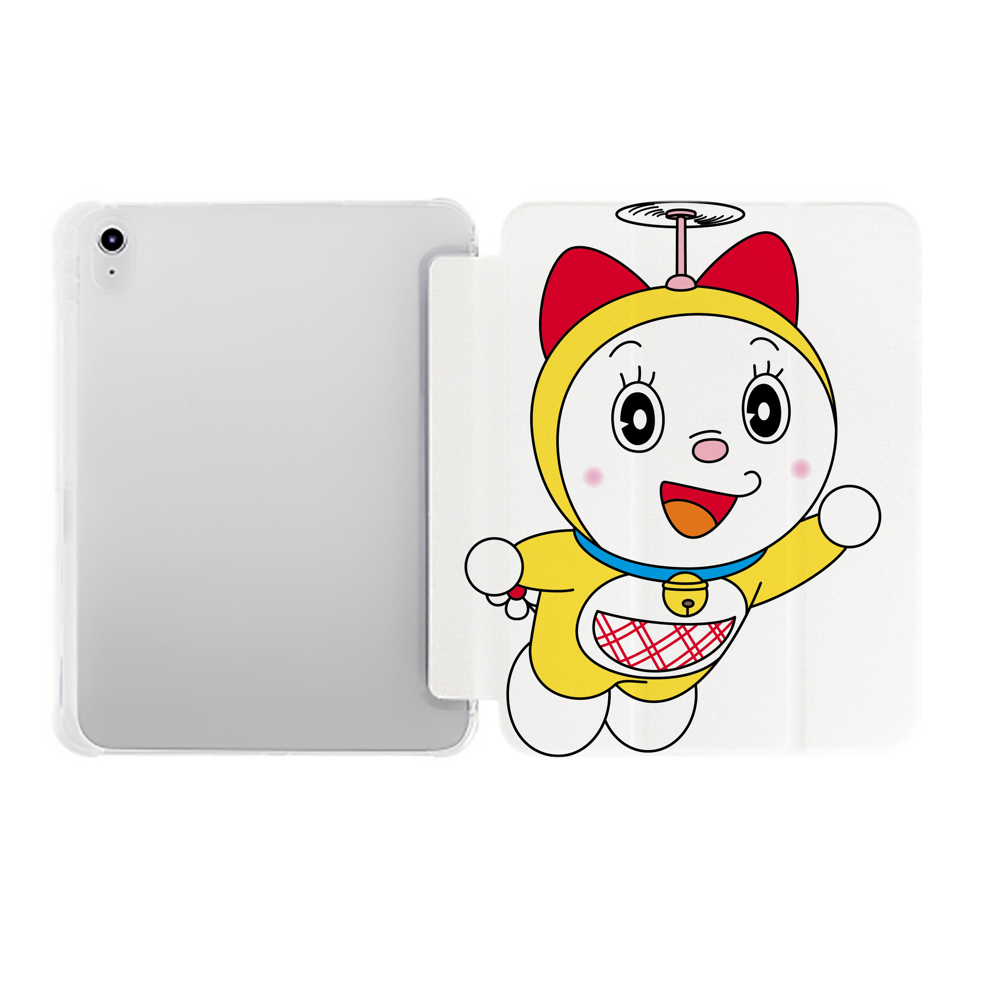 （画像用） ドラえもん ドラミ Doraemon Dorami IPad ケース ペン収納付き 三つ折りスタンド PUレザー×シリコン 対応機種9.5/10.5/10.9インチ